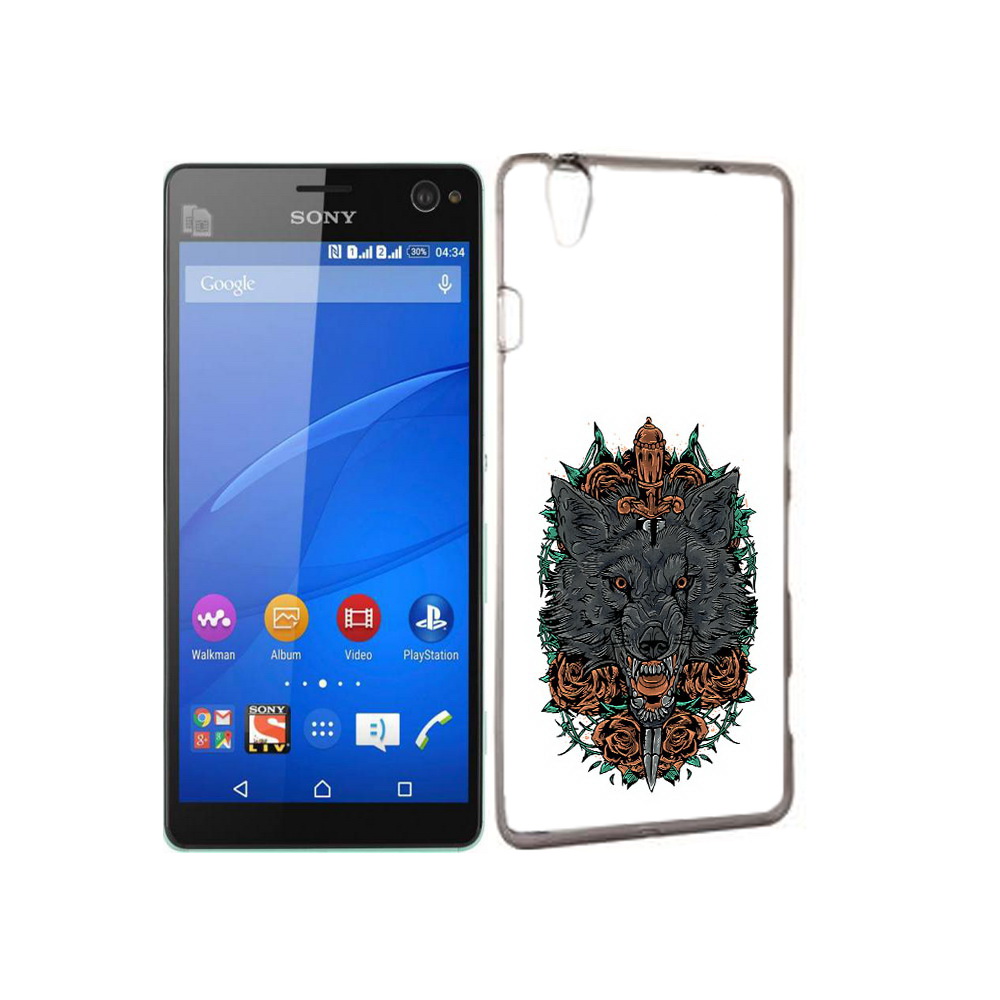 

Чехол MyPads Tocco для Sony Xperia C4 красивый злой волк, Прозрачный, Tocco