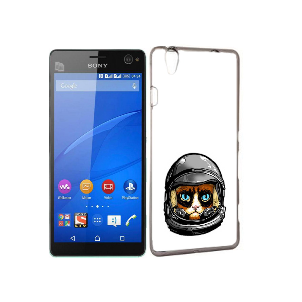 

Чехол MyPads Tocco для Sony Xperia C4 кот космонавт, Прозрачный, Tocco