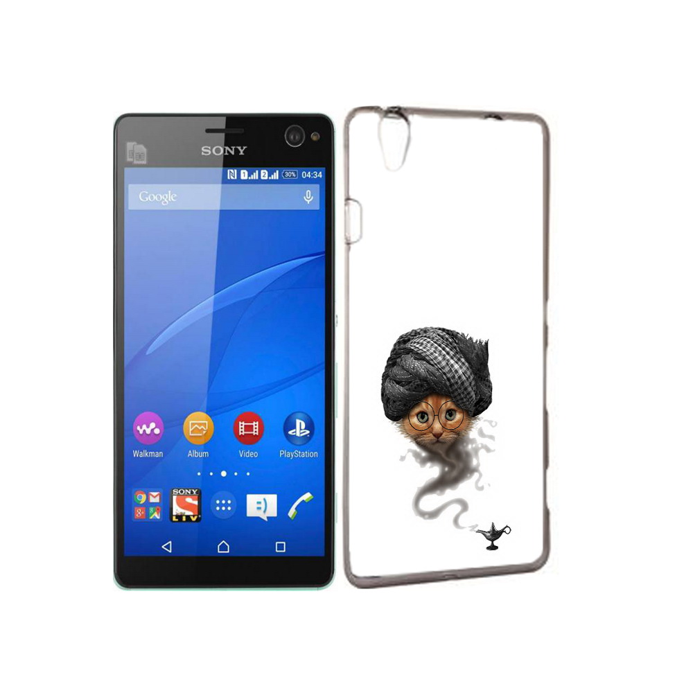 

Чехол MyPads Tocco для Sony Xperia C4 кот джин, Прозрачный, Tocco