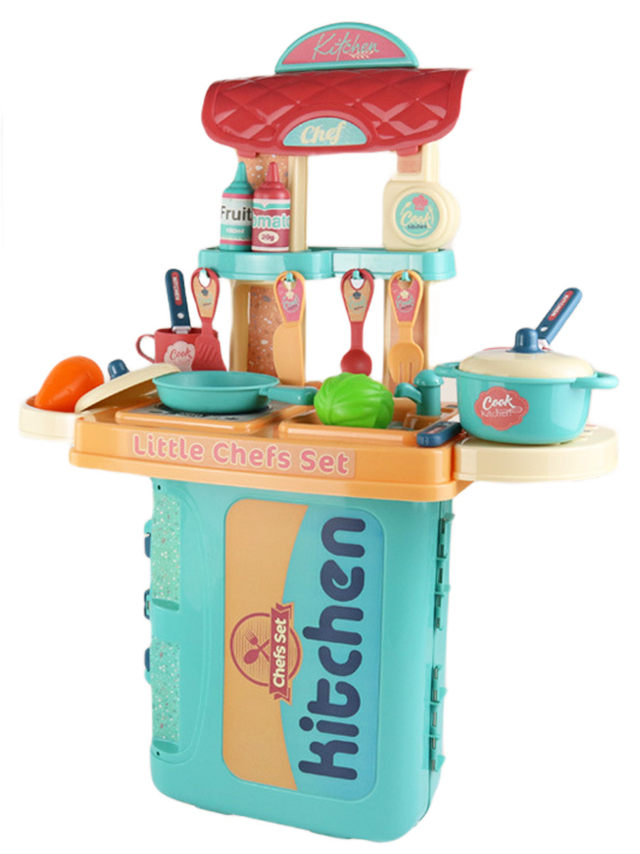 Игровой набор StarFriend Детская кухня в чемоданчике, голубой, 18 предметов, 42х20х53 см детская декоративная косметика petdolls 12 предметов пурпурный чемоданчик 5 905 1