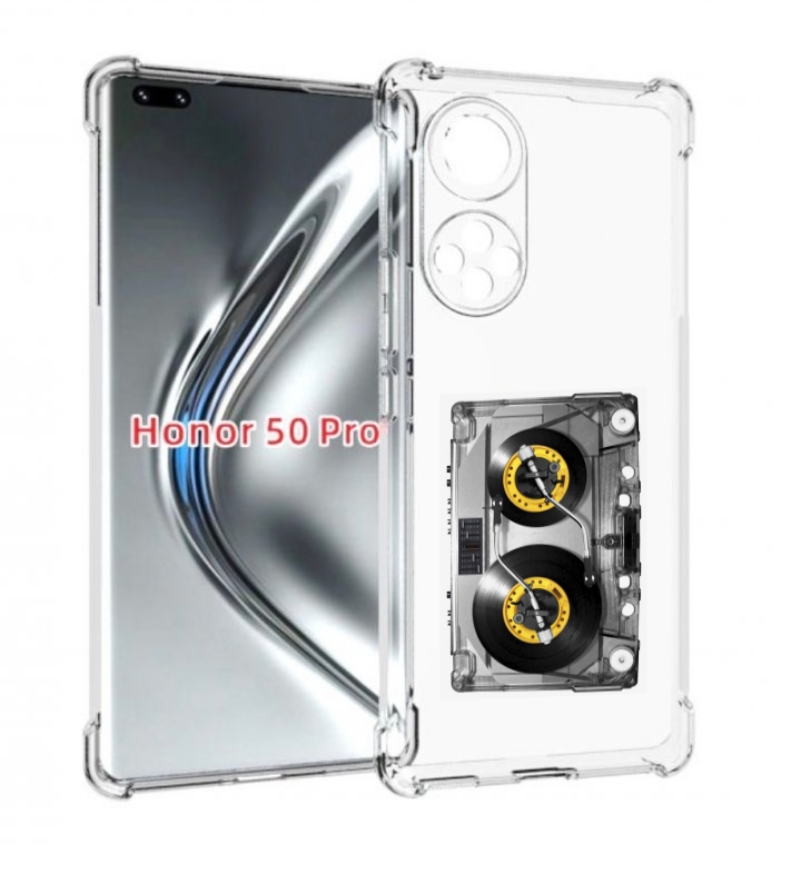 

Чехол бампер MyPads Кассета музыкальная для Honor 50 Pro/, Прозрачный, Tocco
