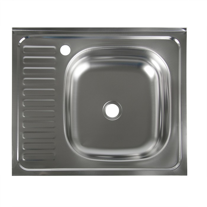 Мойка кухонная Владикс, накладная, без сифона, 60х50 см, правая, нержавеющая сталь 0.4 мм