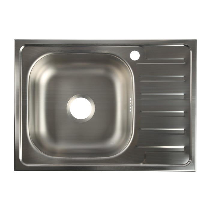 фото Мойка кухонная "владикс", врезная, с сифоном, 66х48 см, левая, нержавеющая сталь 0.6 мм