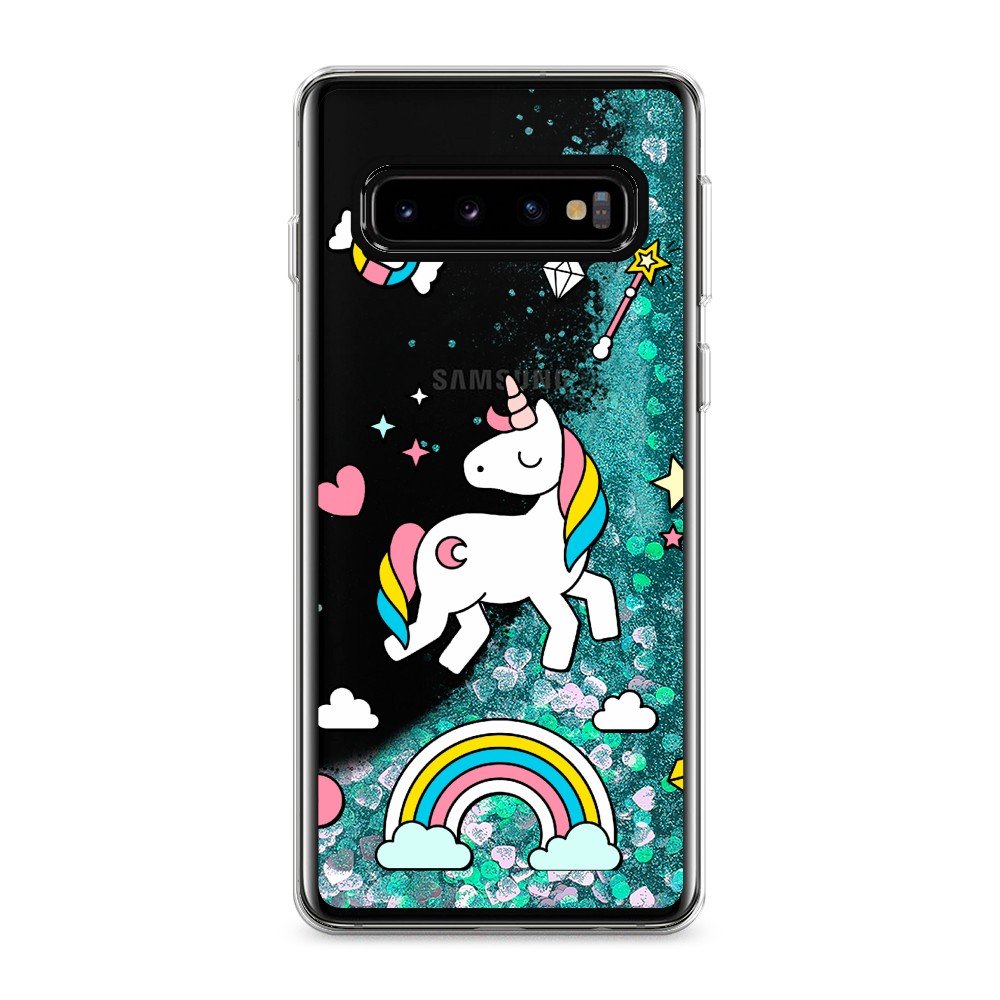 

Жидкий чехол с блестками "Принцесса единорог" на Samsung Galaxy S10, 27095-1