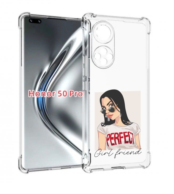 

Чехол бампер MyPads Девушка-с-сережками женский для Honor, Прозрачный, Tocco