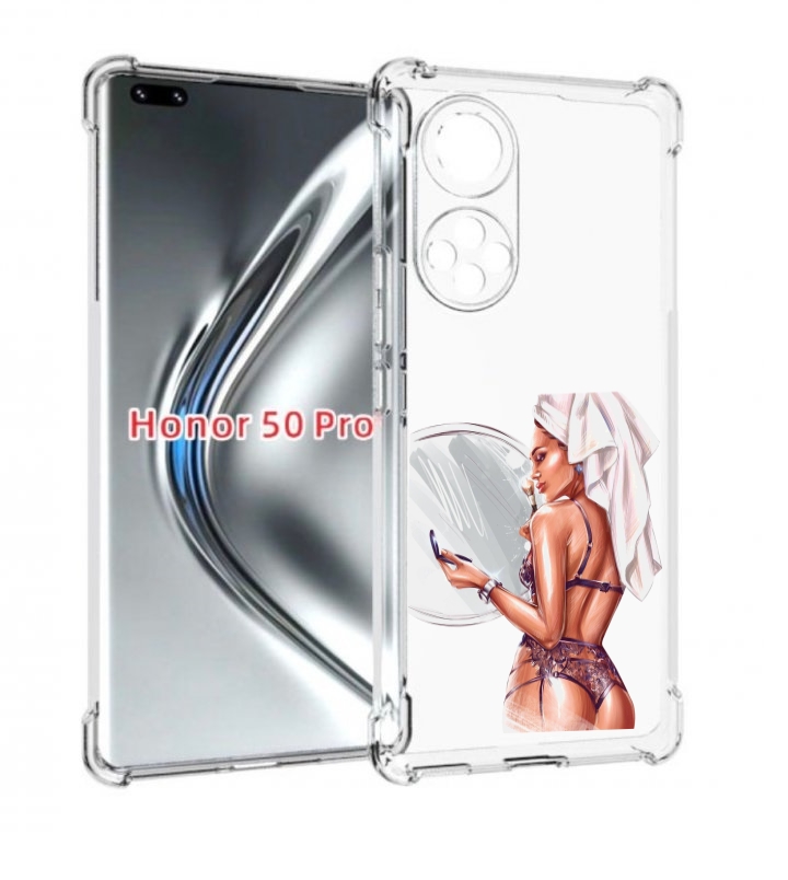 Чехол бампер MyPads Девушка-с-полотенцем женский для Huawei Hono