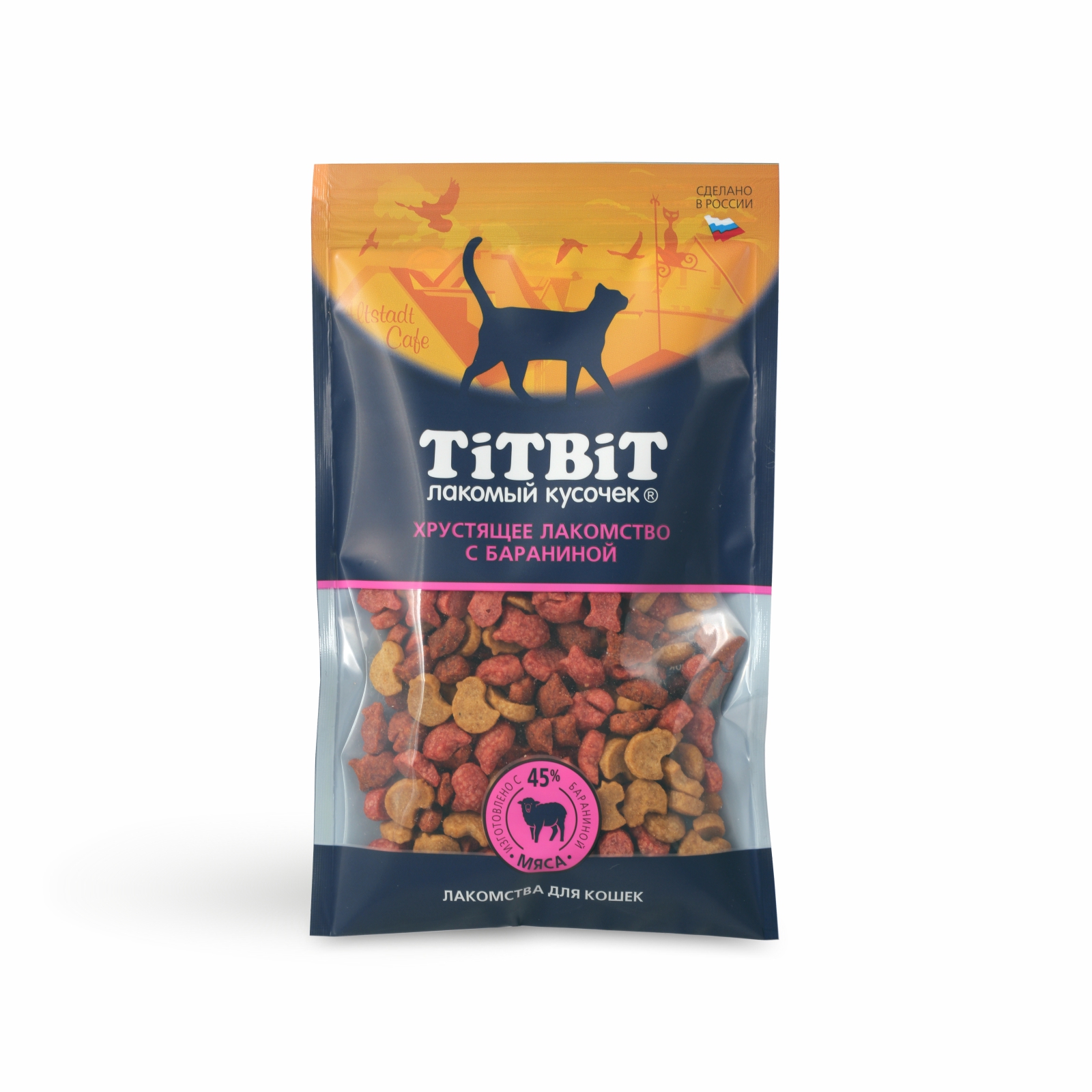

Лакомство для кошек TiTBiT хрустящее с бараниной, 60 г