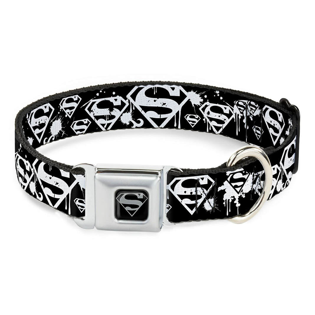 фото Ошейник для собак buckle-down супермен лого 28-38 см с металлической застежкой