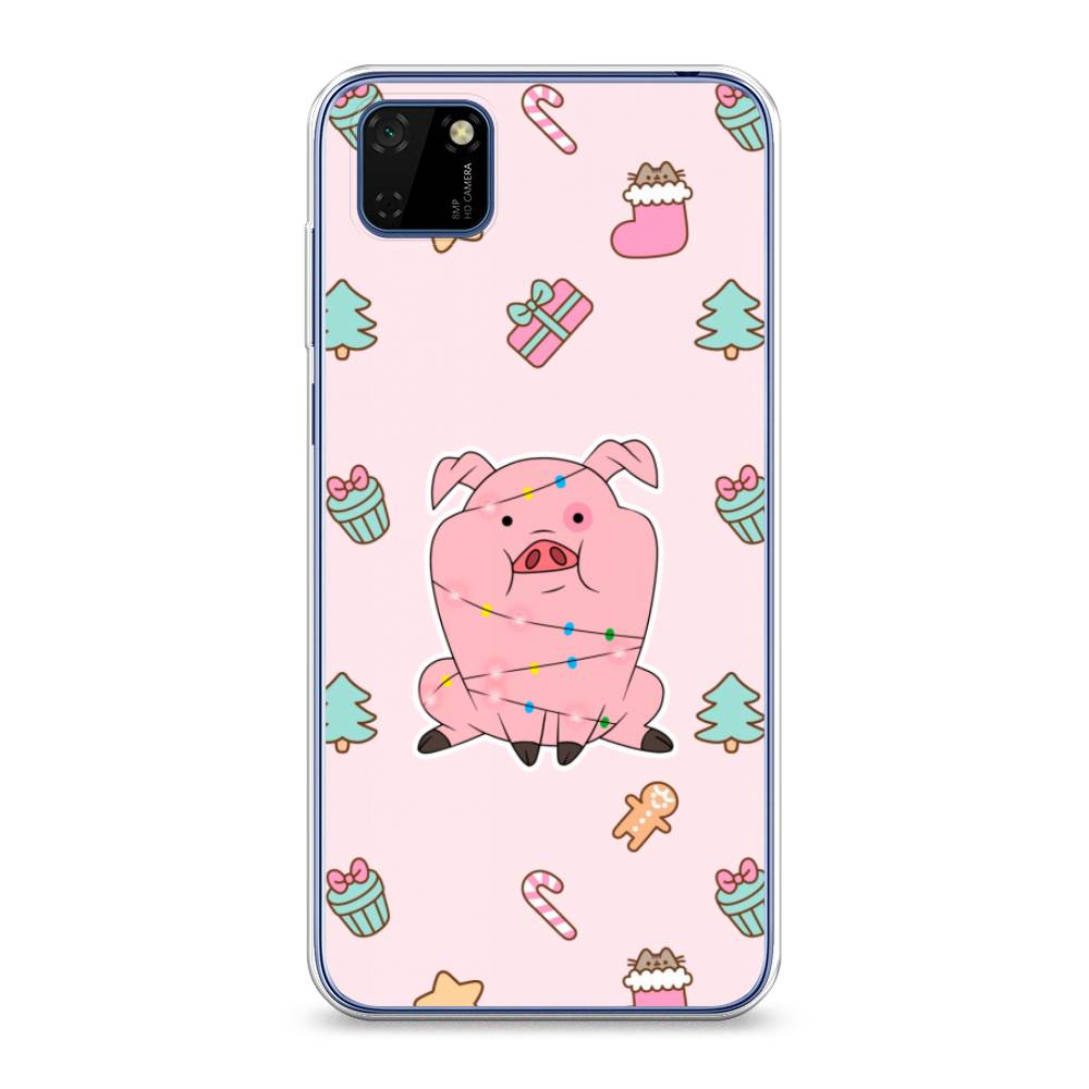

Чехол на Huawei Y5p "Розовая свинка", Розовый;зеленый, 6103750-5