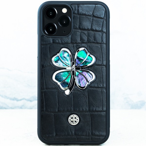 

Чехол Euphoria HM Premium Pearl Clover для Apple iPhone 15 Plus, черный, Premium Pearl Clover