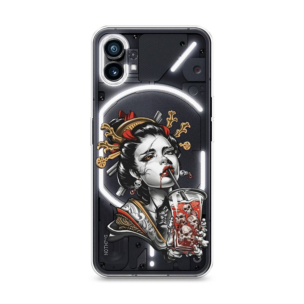 

Чехол на Nothing Phone (1) "Опасная гейша", Красный;черный;серый, 3300150-4