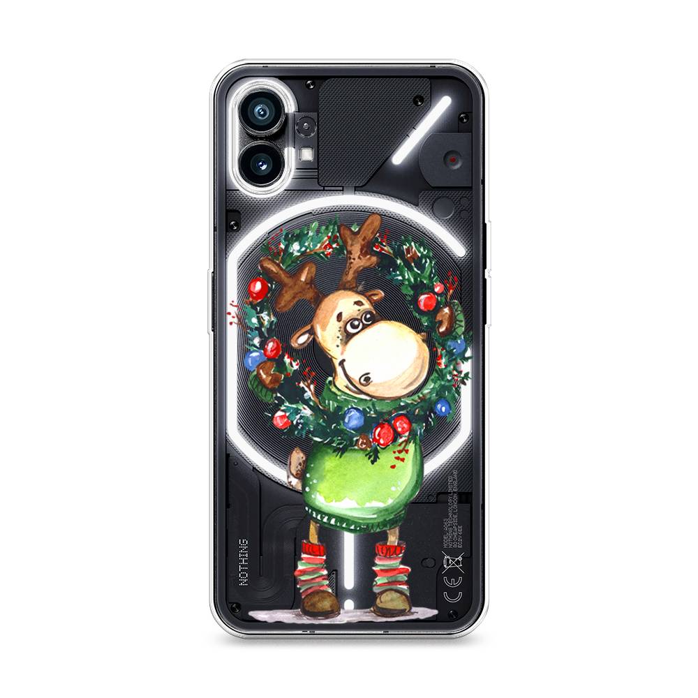 

Чехол на Nothing Phone (1) "Олень с новогодним венком", 3300150-4