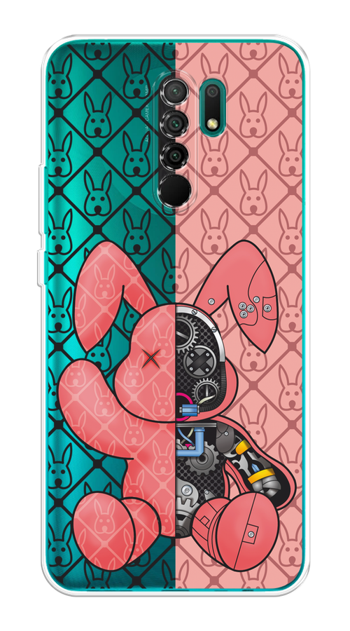 

Чехол на Xiaomi Redmi 9 "Киборг-заяц розовый", Розовый;прозрачный;черный, 38350-1