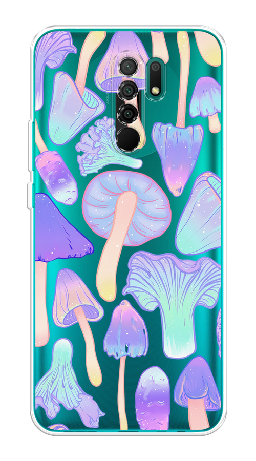 

Чехол на Xiaomi Redmi 9 "Пастельные грибы", Фиолетовый;голубой, 38350-1