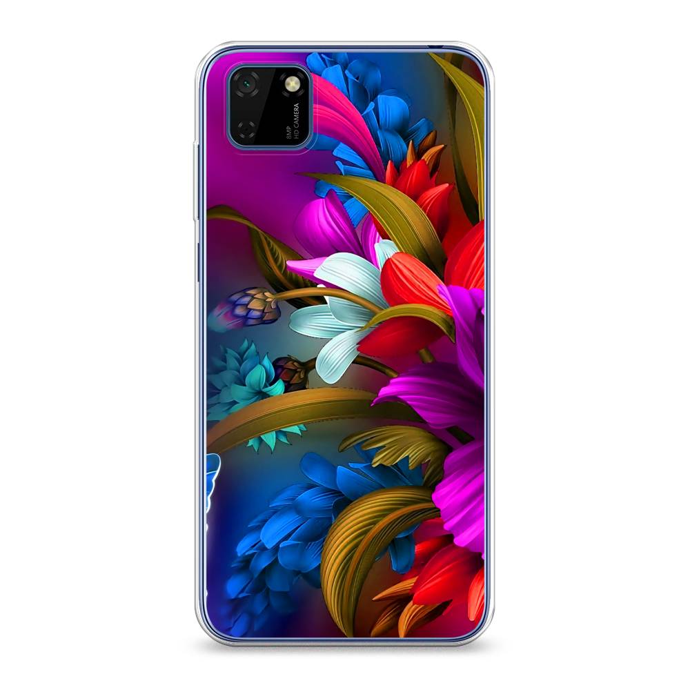 

Чехол на Huawei Y5p "Фантастические цветы", Фиолетовый;красный;синий, 6103750-2