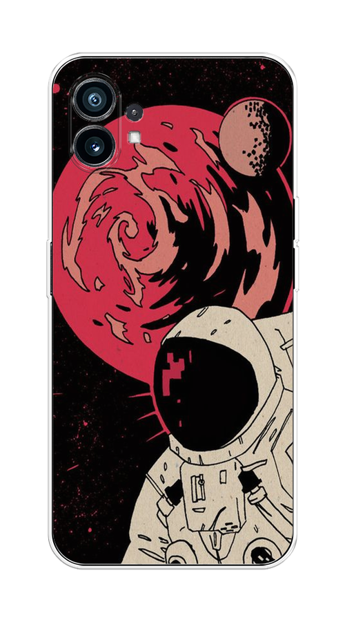 

Чехол на Nothing Phone (1) "Космонавт возле Марса", Черный;красный, 3300150-2