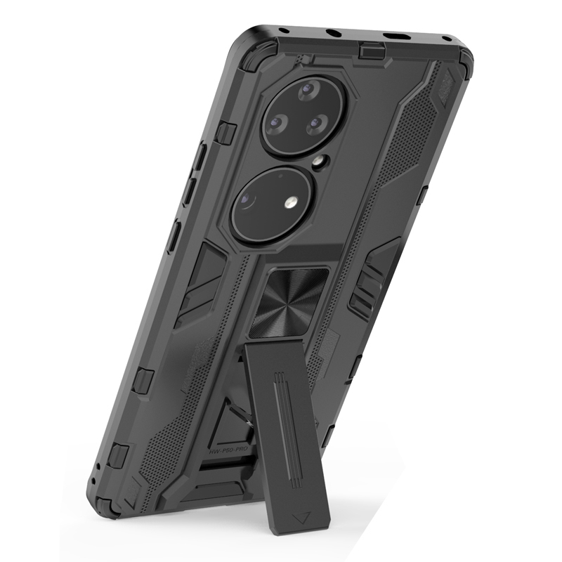 фото Противоударный чехол с подставкой transformer для huawei p50 (черный) black panther