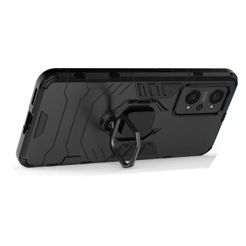 фото Противоударный чехол с кольцом panther case для realme gt neo2 5g (черный) black panther