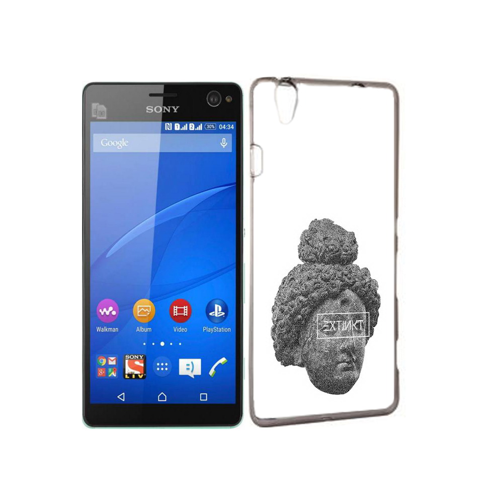 

Чехол MyPads Tocco для Sony Xperia C4 каменное лицо девушки, Прозрачный, Tocco