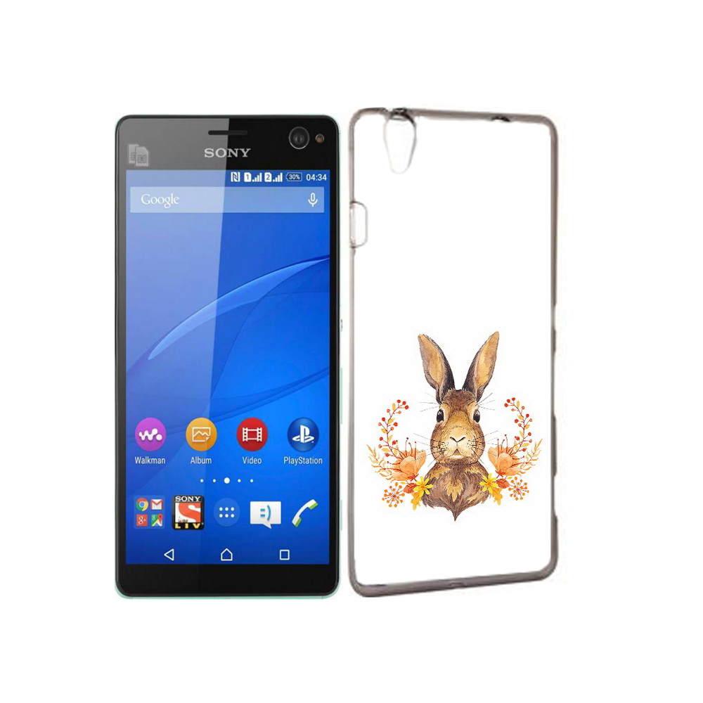 

Чехол MyPads Tocco для Sony Xperia C4 зайка в цветах, Прозрачный, Tocco