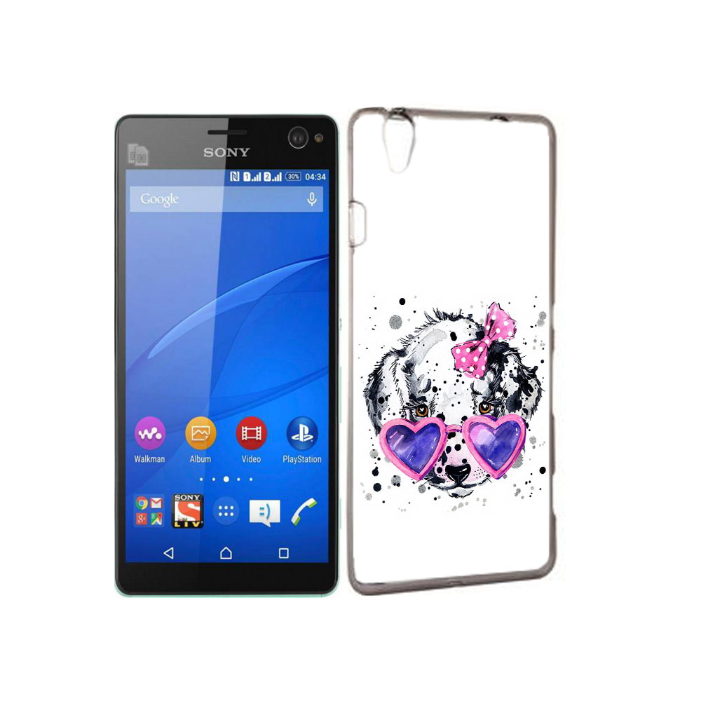 

Чехол MyPads Tocco для Sony Xperia C4 долматинец в очках, Прозрачный, Tocco