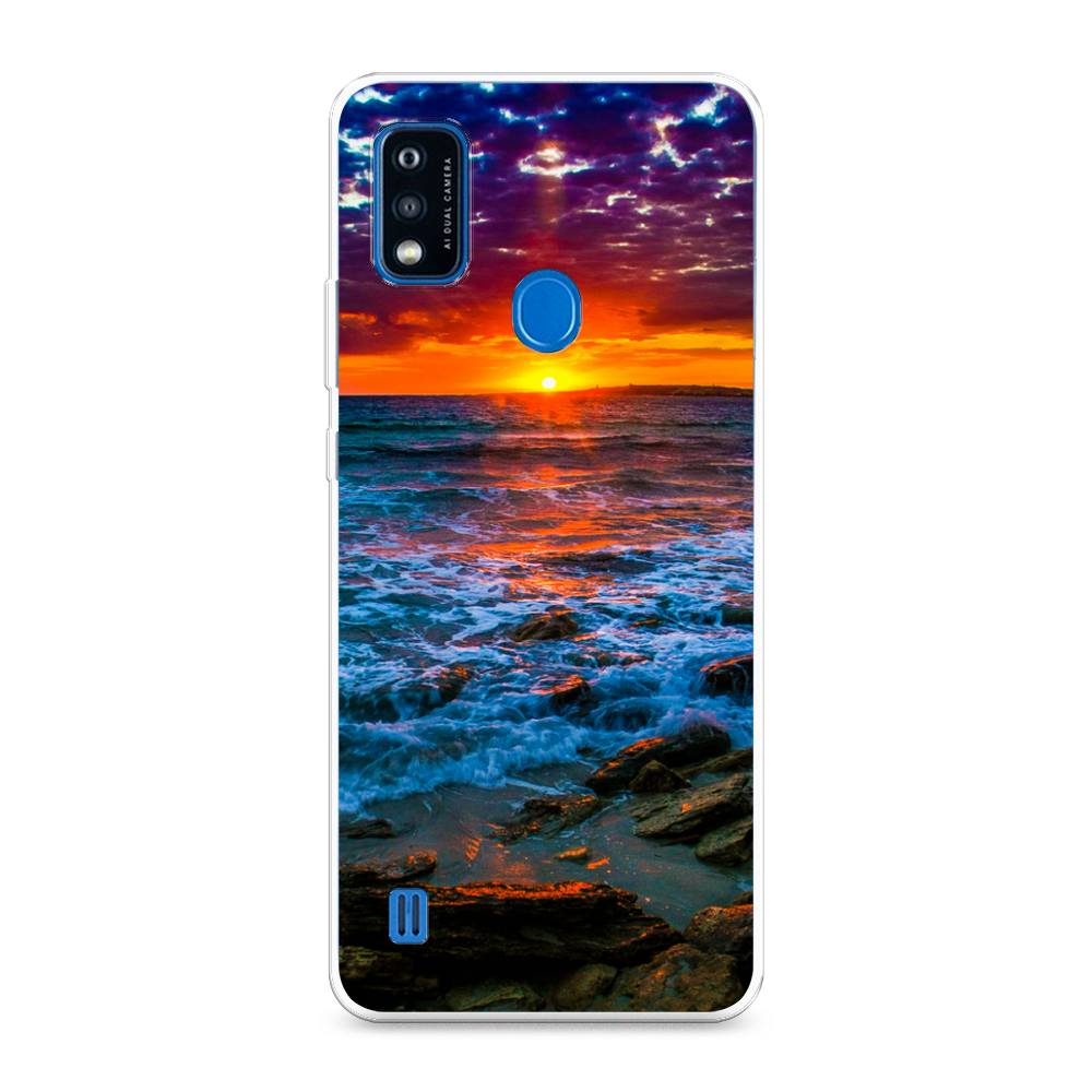 

Чехол на ZTE Blade A51 "Закат 1", Оранжевый;синий, 134550-2