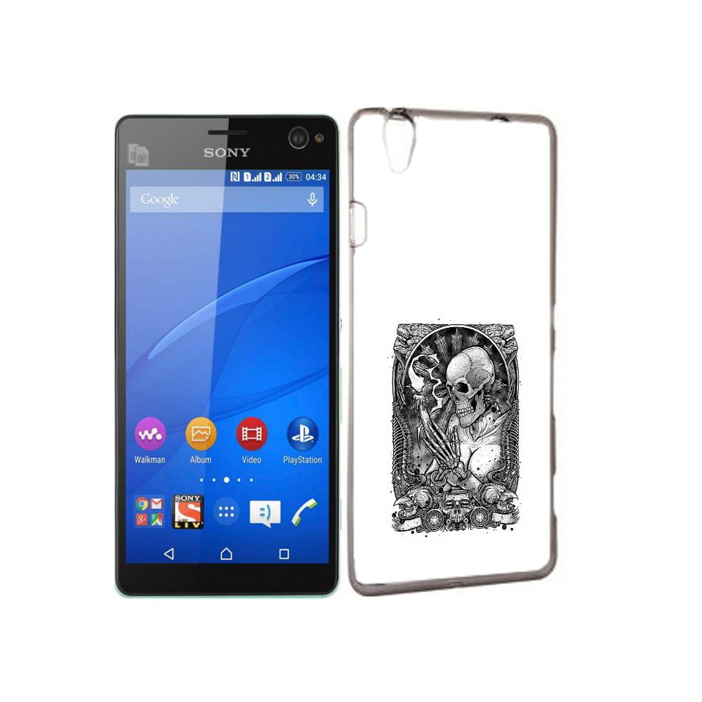 

Чехол MyPads Tocco для Sony Xperia C4 девушка скелет, Прозрачный, Tocco