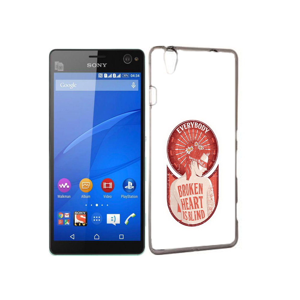 

Чехол MyPads Tocco для Sony Xperia C4 девушка разбитое сердце, Прозрачный, Tocco