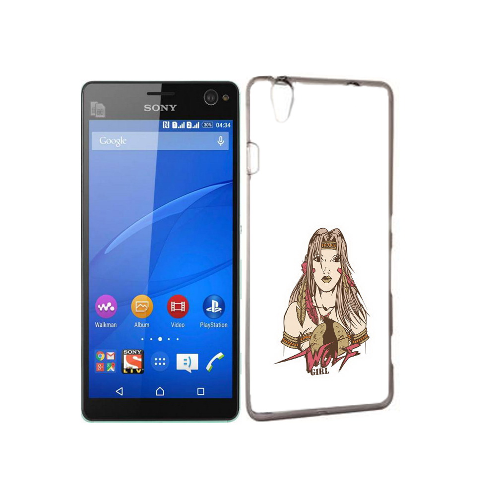 

Чехол MyPads Tocco для Sony Xperia C4 девушка волк, Прозрачный, Tocco