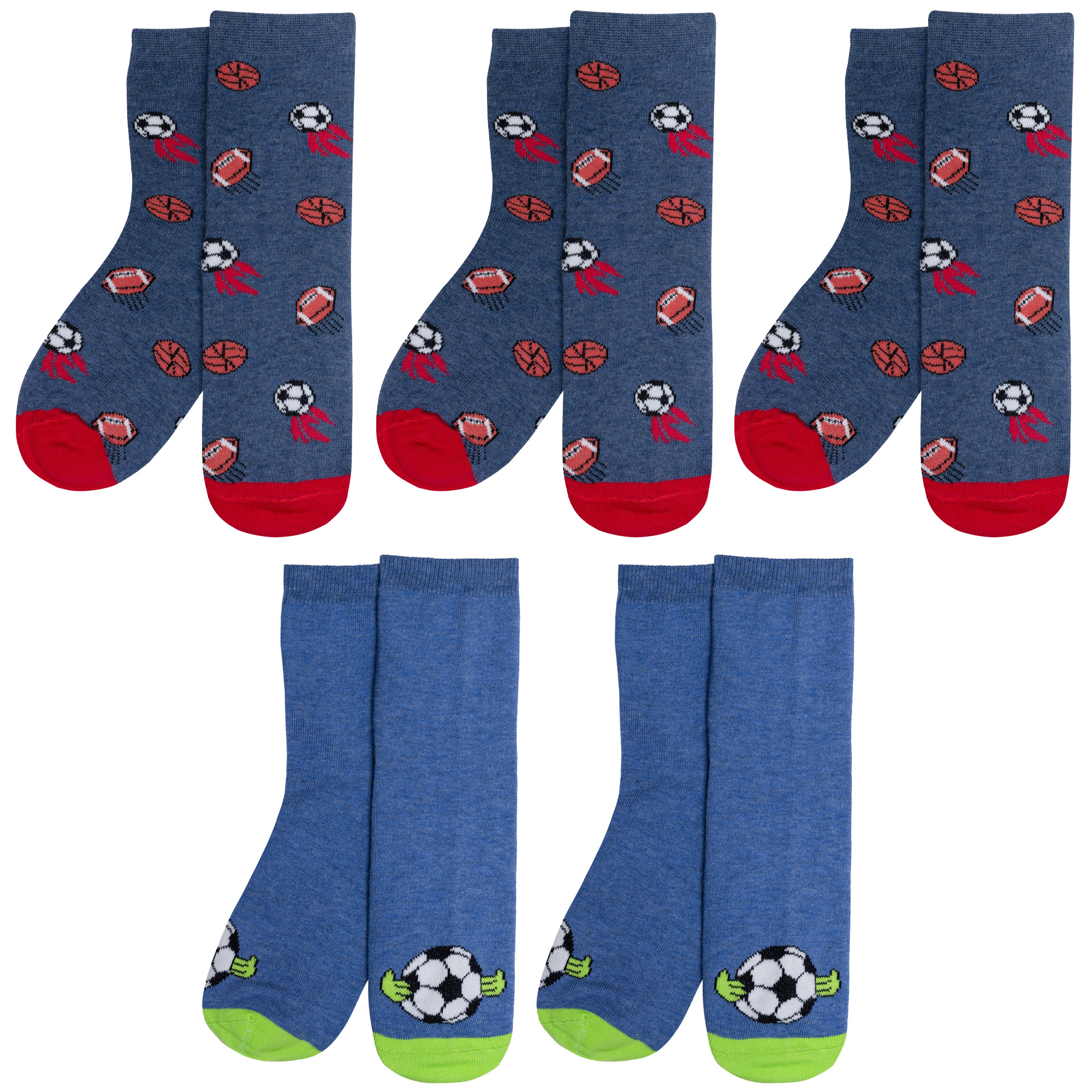 Носки детские Rusocks 5-Д3-13500, синий; красный; зеленый, 18-20