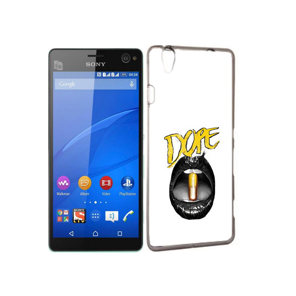 

Чехол MyPads Tocco для Sony Xperia C4 губы, Прозрачный, Tocco