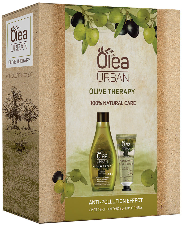 Купить Подарочный набор Olea Urban olive therapy Гель для душа 300мл + Крем для рук 50мл, Cotton Club