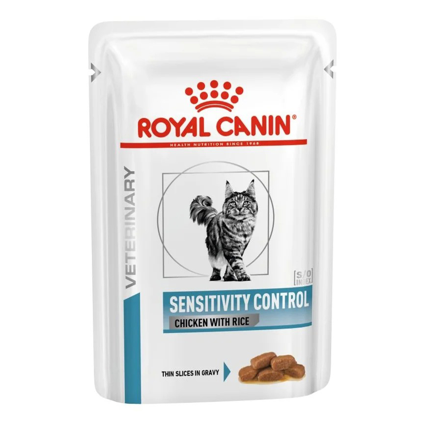 фото Влажный корм для кошек royal canin sensitivity control курица, рис в соусе, 85 г