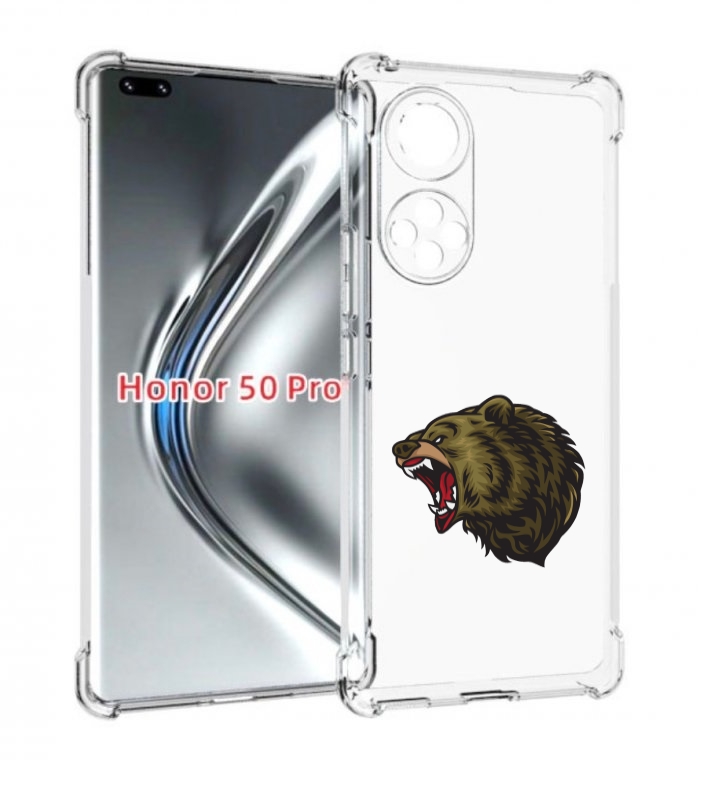

Чехол бампер MyPads Голова-медведь для Honor 50 Pro/Nova, Прозрачный, Tocco