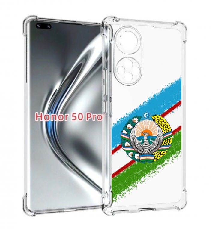 

Чехол бампер MyPads Герб флаг Узбекистана для Honor 50 Pr, Прозрачный, Tocco