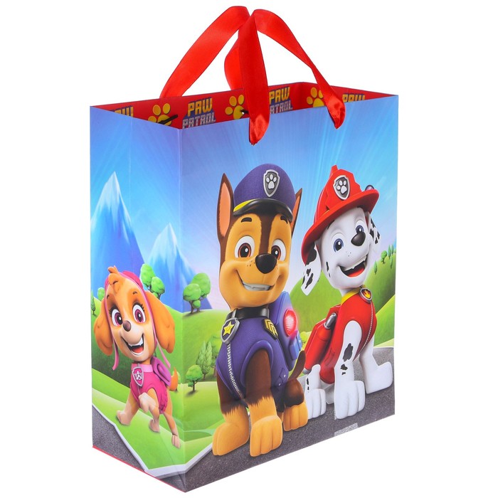

Пакет PAW Patrol ламинированный вертикальный Щенячий патруль 23х27х11 см, Голубой