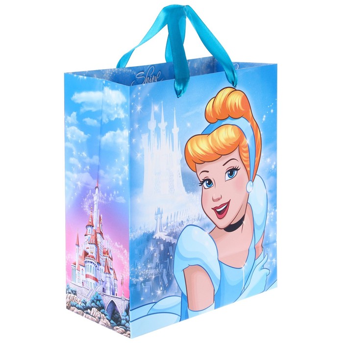 

Пакет Disney ламинированный вертикальный Time to be princess Принцессы 23х27х11,5 см, Голубой