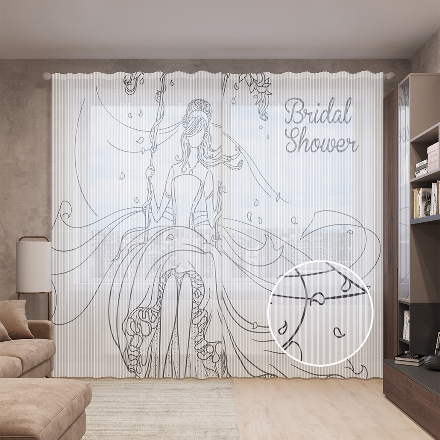 

Тюль вуаль на шторной ленте с принтом JoyArty "Чарующий девичник", 310х265 см, Чарующий девичник