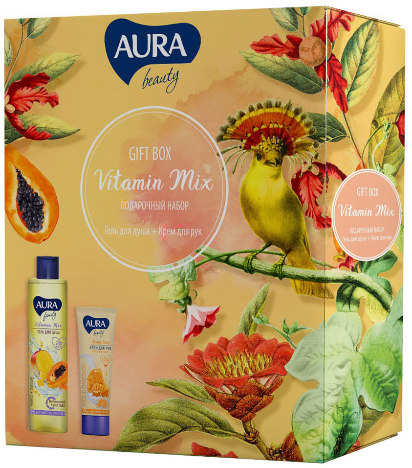 фото Подарочный набор aura beauty vitamin mix гель для душ 250мл + крем для рук 75мл cotton club