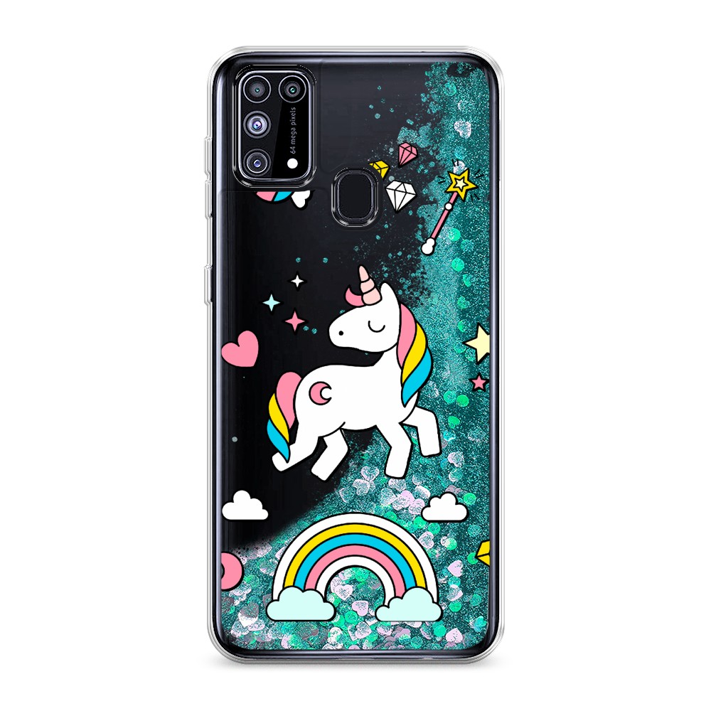 

Жидкий чехол с блестками "Принцесса единорог" на Samsung Galaxy M31, 2100795-1