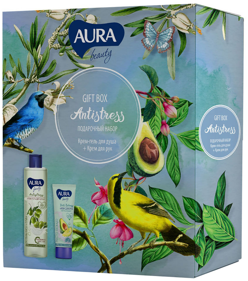 

Подарочный набор Aura Beauty Antistress Крем-гель для душа 250мл + Крем для рук 75мл