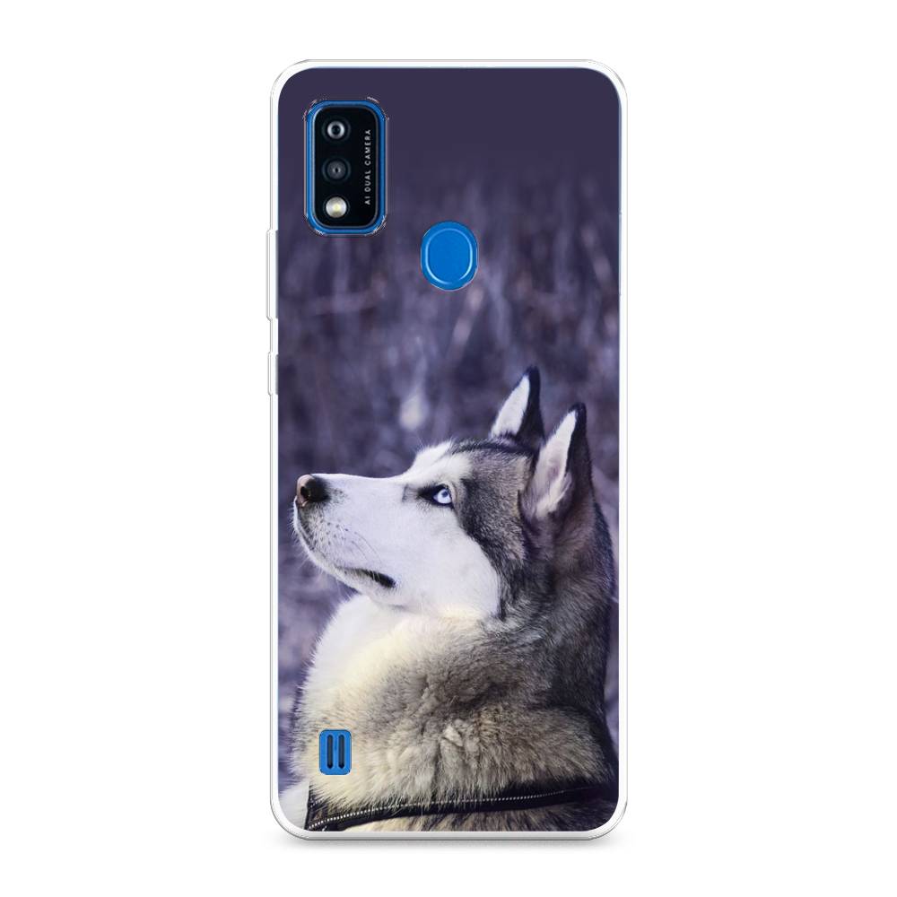 

Чехол на ZTE Blade A51 "Хаски 1", Фиолетовый;белый, 134550-1