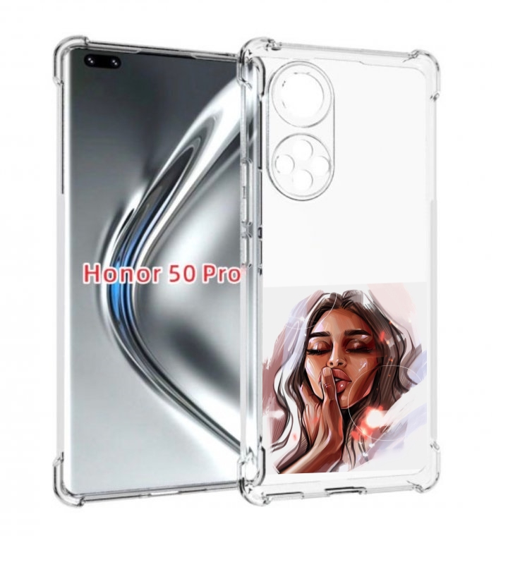 

Чехол бампер MyPads Большие-губы женский для Honor 50 Pro, Прозрачный, Tocco