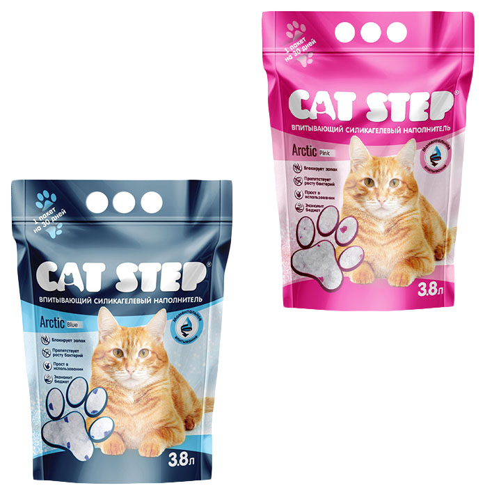 

Наполнители Cat Step Arctic Blue и Arctic Fresh Mint, 2 шт по 3,8 л