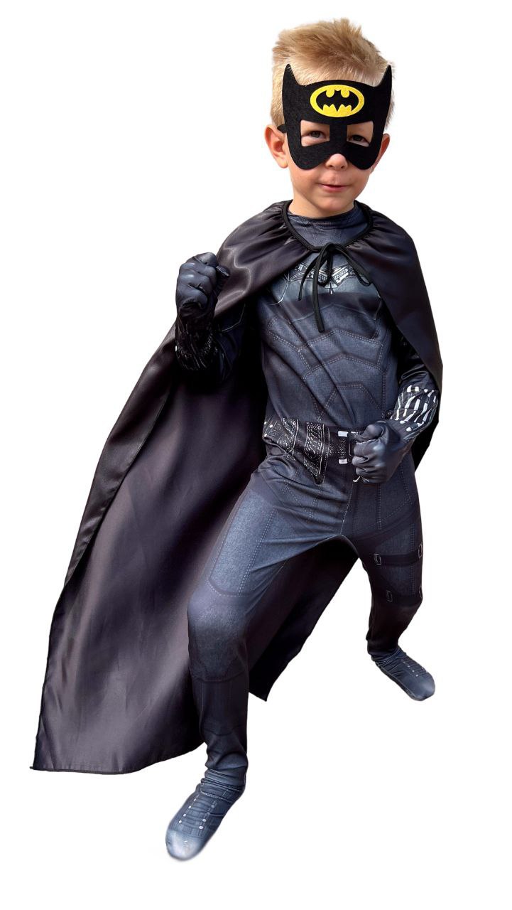 Карнавальный костюм ROYAL FELLE Бэтмен, черный, 140
