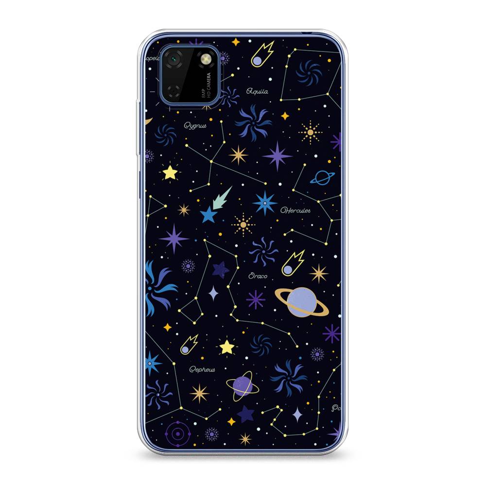 

Чехол на Huawei Y5p "Цветной космос", Желтый, 6103750-2