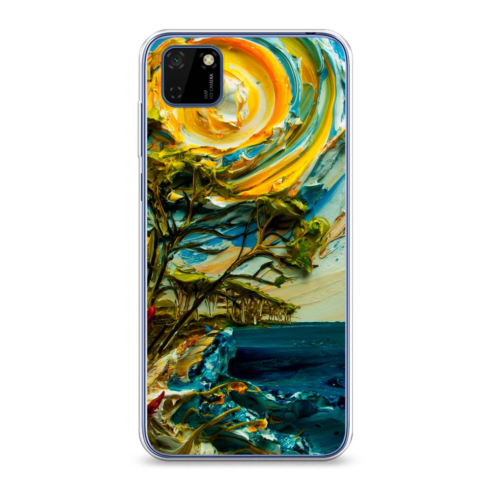 

Чехол на Huawei Y5p "Солнце живопись", Желтый;синий, 6103750-4