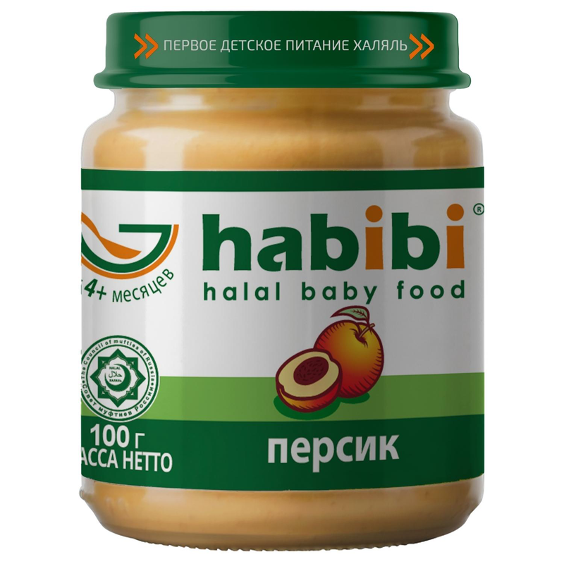 Пюре Habibi с персиком с 4 месяцев 100 г