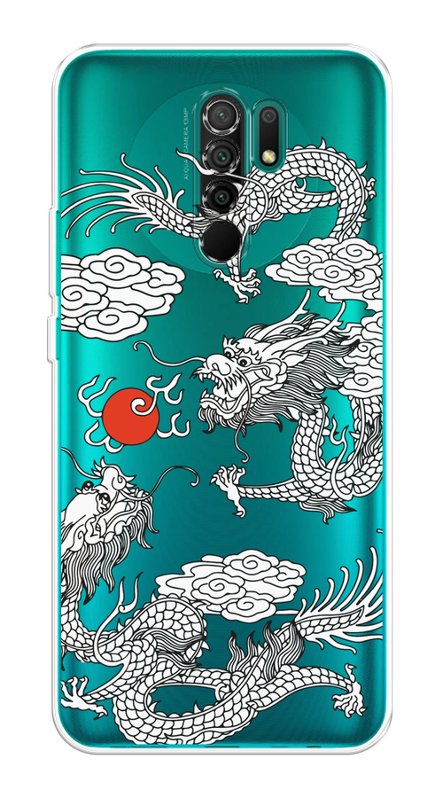 

Чехол на Xiaomi Redmi 9 "Драконы с ножом", Прозрачный;черный;белый, 38350-1