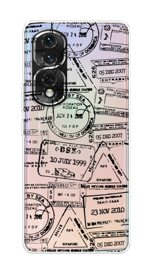 

Чехол на Honor 80 Pro "Visa stamps 2", Белый;черный;серый, 6120450-2
